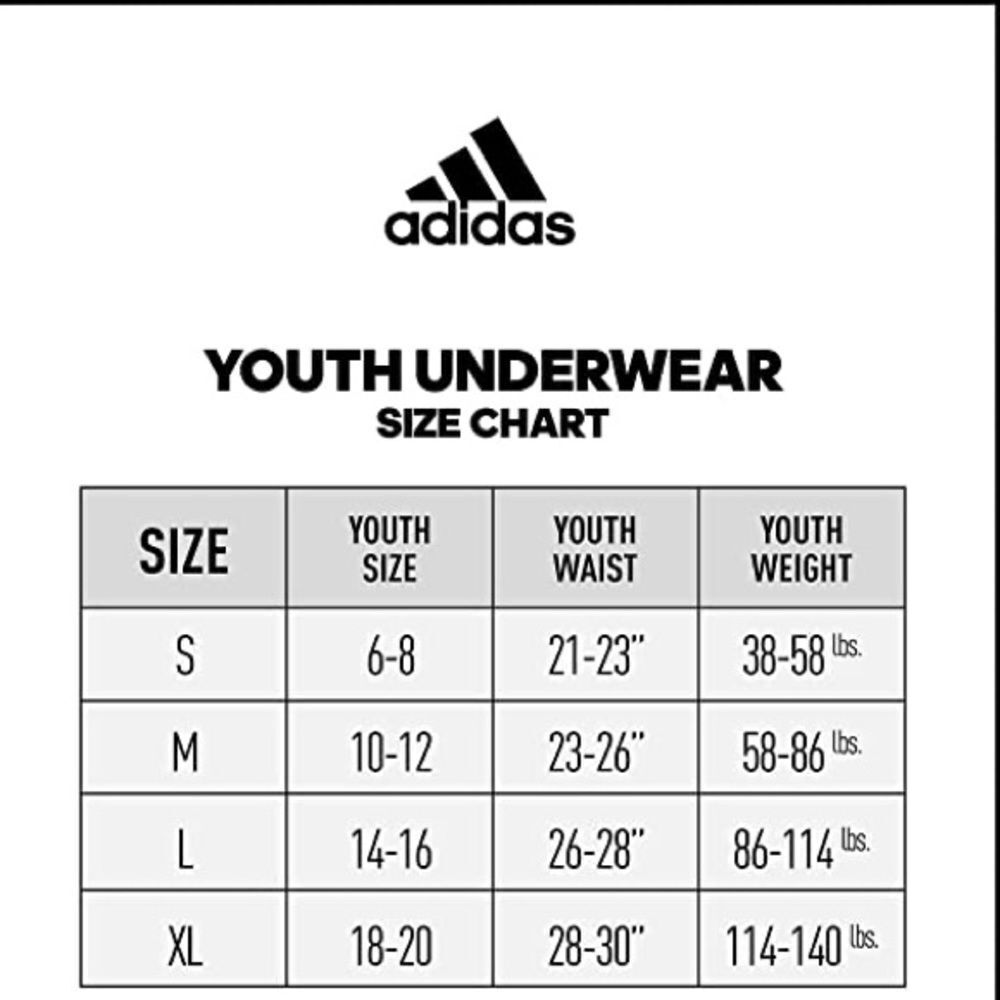 Adidas Kids-Boy's Performance Boxer Briefs Underwear (3-Pack) Size Medium - Picture 7 of 7